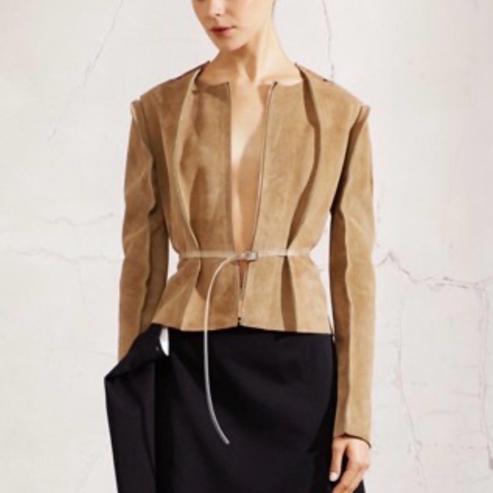 Maison Martin Margiela Tan Suede Zip-Front Jacket